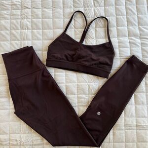 Lululemon Athletica  Brown Sports Bra and Leggings size 4 LIKE NEW